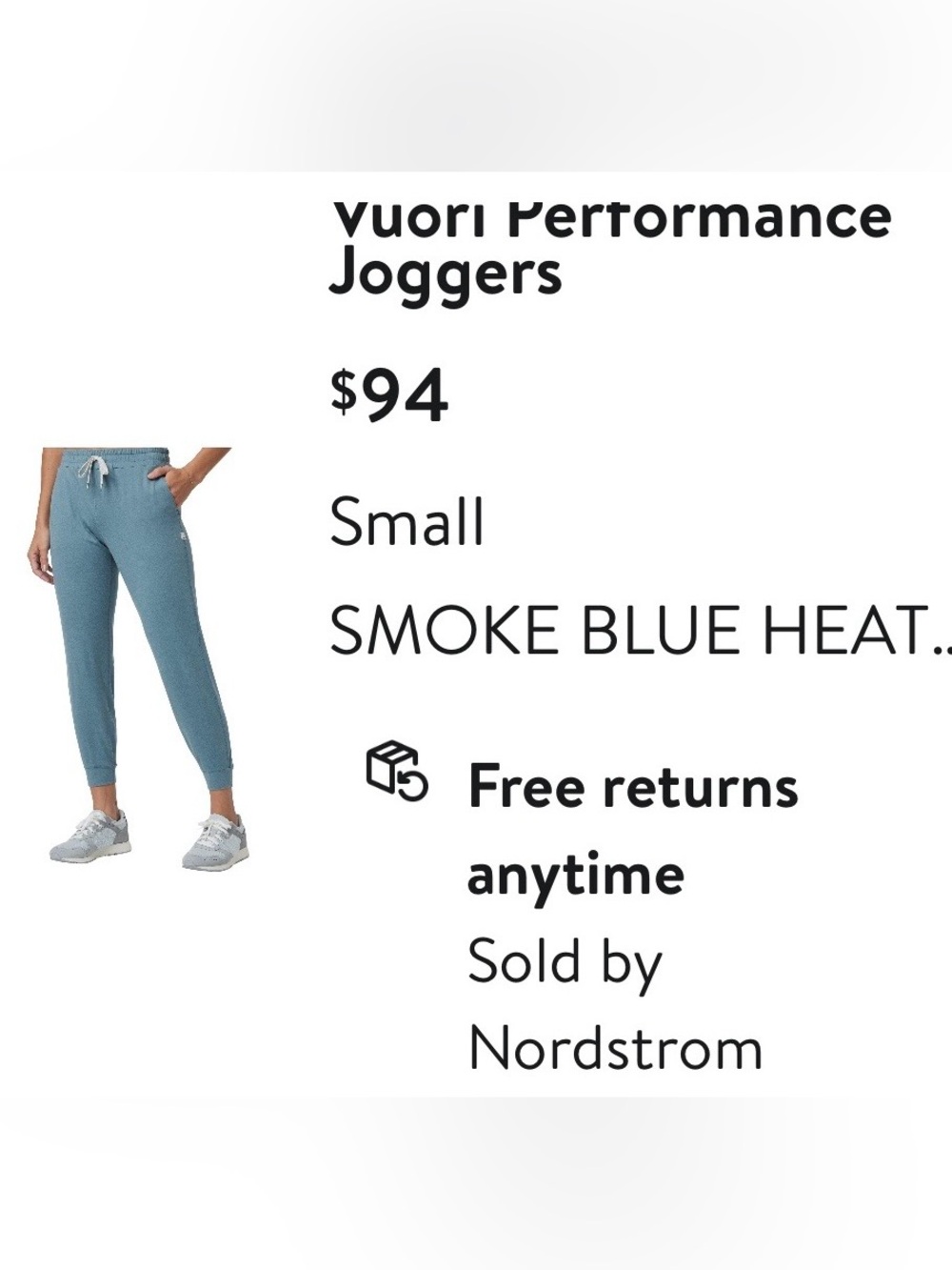 Vuori Smoke Blue Women's Jeggings Small